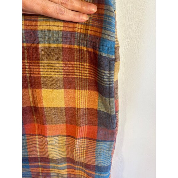 Toad&Co Women's Fall M Plaid Button Down Shirt Dress Belted READ - Picture 9 of 10